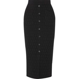 Jonathan simkhai black honeycomb stretch knit midi skirt